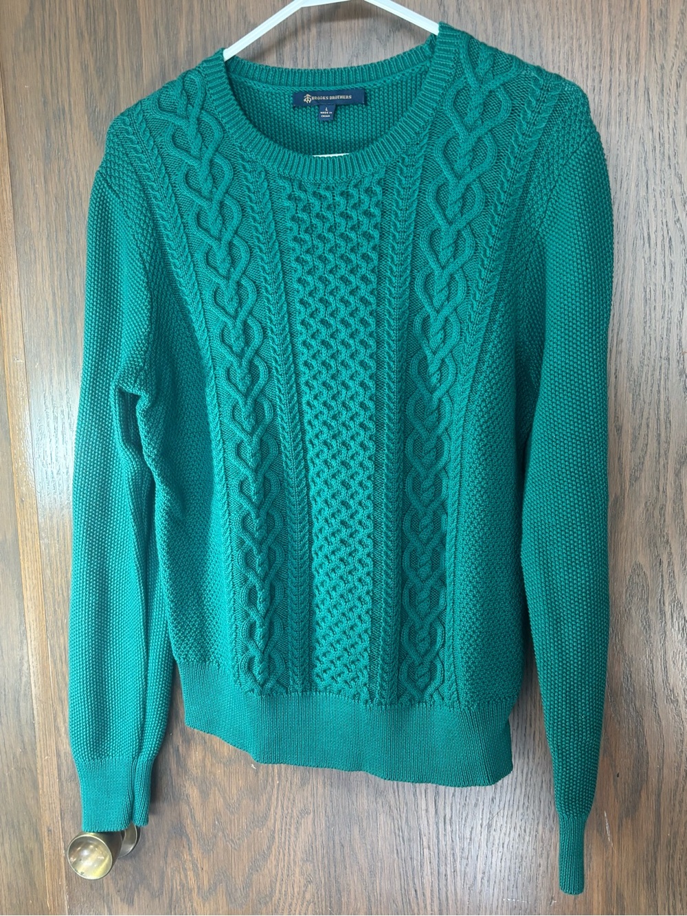 Brooks Brothers Cotton Cable Knit Crewneck Sweater - Picture 2 of 7